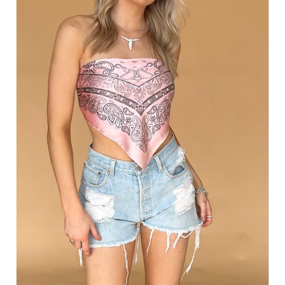 NEW MAGIC bandana scarf top in pink